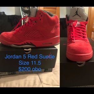 Jordan 5 red suede